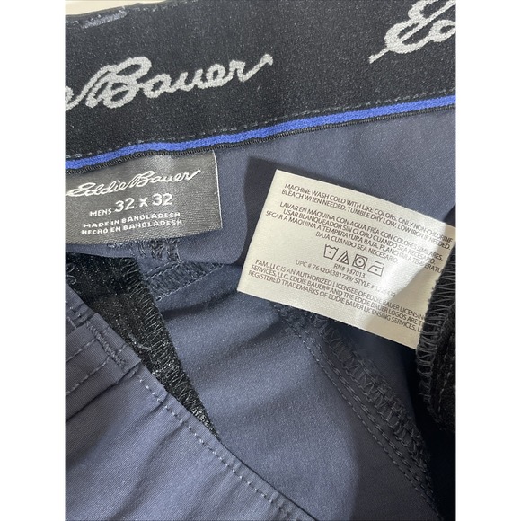 Men's Nylon Stretch Water Repellent Pants 32x32‎ Eddie Bauer Blue Outdoor Golf - Picture 9 of 12